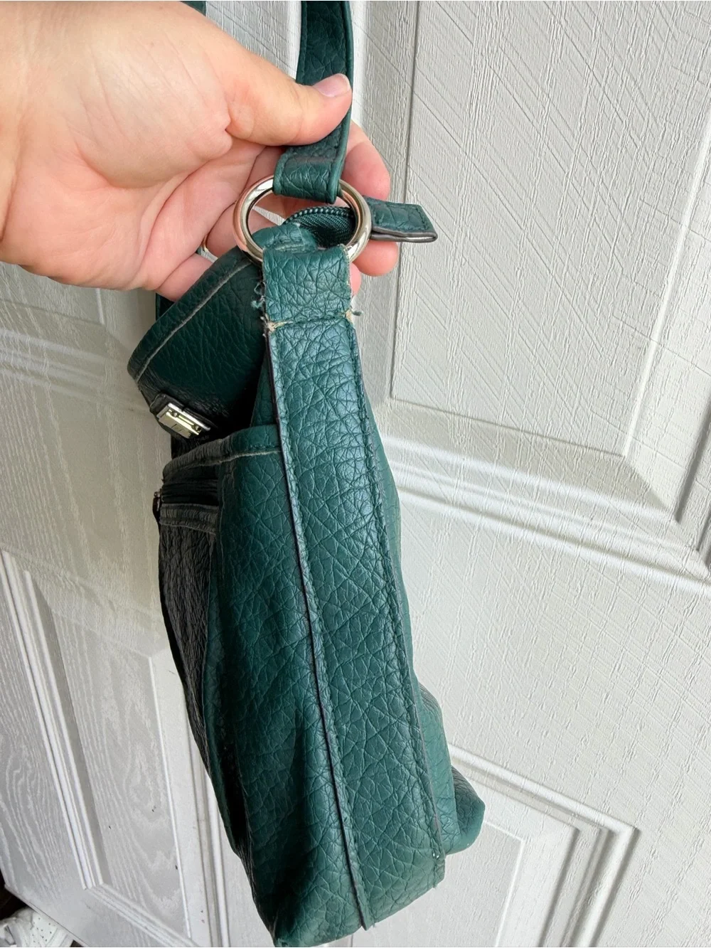 Rosetti Teal Green Crossbody Bag Faux Leather Y2K Boho Multi Pocket Purse